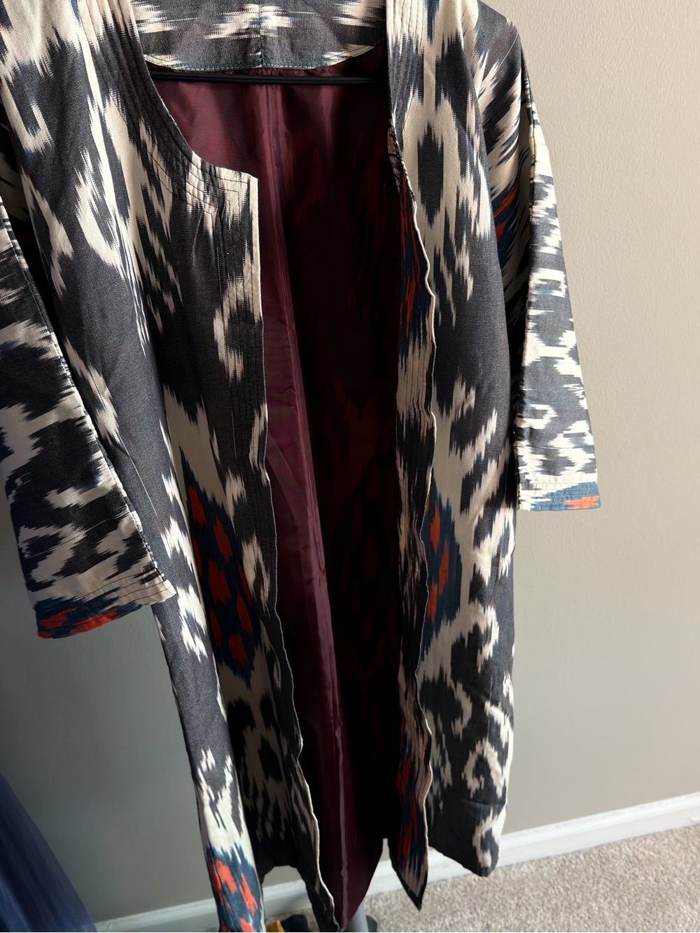 Uzbek Atlas Lightweight open-front long coatigan. Worn few times for events.